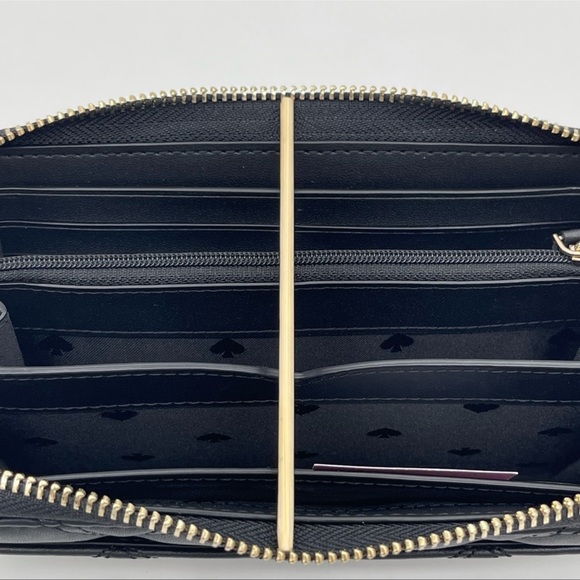 Kate Spade Natalia Smooth Quilted Leather Wallet Black - Picture 8 of 11